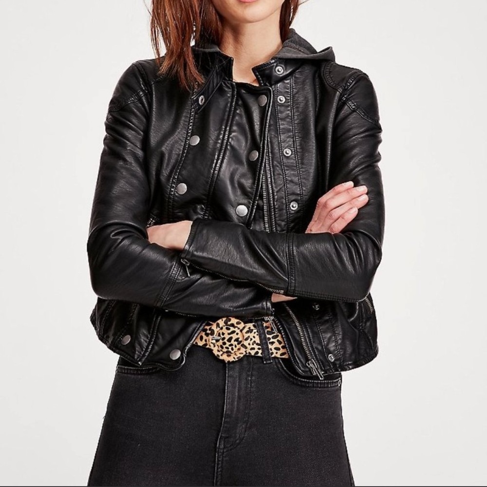 NWT Free People New Dawn Vegan Leather Jacket